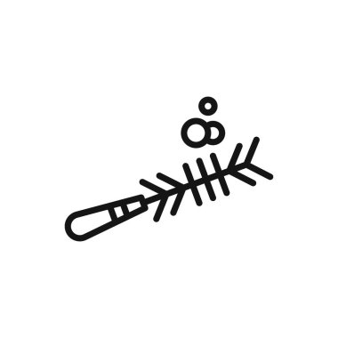 Süpürücü süpürge fırça simgesi ana hatları koleksiyonu ya da siyah ve beyaz ana hatlarla ayarlanmış