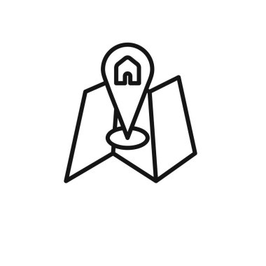 Adres simgesi taslak koleksiyonu ya da siyah ve beyaz ana hatlarıyla ayarlandı