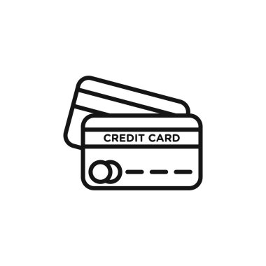 Kredi kartı simgesi özet koleksiyonu ya da siyah beyaz ana hatlarıyla ayarlansın