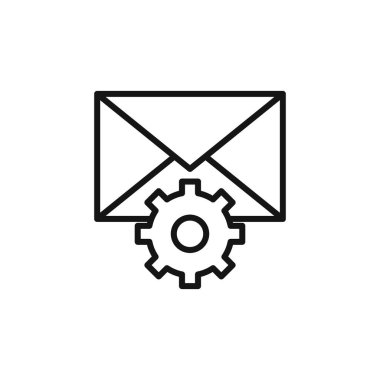 E- posta ayarları simgesi özet koleksiyonu ya da siyah ve beyaz ana hatlarıyla ayarlandı