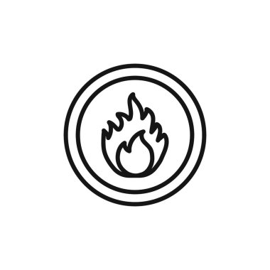 Ateş ikonu ana hatları koleksiyonu ya da siyah ve beyaz ana hatlarıyla ayarlandı