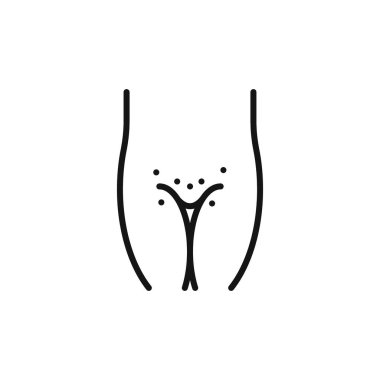 Genital döküntü ikon ana hatları koleksiyonu ya da siyah ve beyaz ana hatlarıyla ayarlanmış