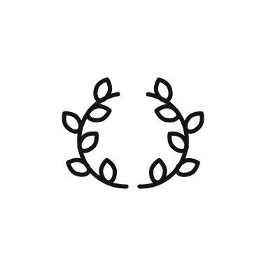 Defne çelengi simgesi özet koleksiyonu ya da siyah ve beyaz ana hatlarıyla ayarlanmış