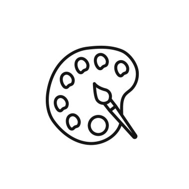 palet rengi simgesi özet koleksiyonu ya da siyah ve beyaz ana hatlarıyla ayarlansın