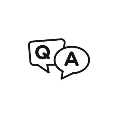 Sorular ve yanıtlar simge ana hatları koleksiyonu veya siyah ve beyaz ana hatlarıyla ayarlanır