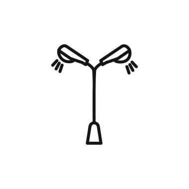 Sokak aydınlatma simgesi taslak koleksiyonu ya da siyah ve beyaz ana hatlarıyla ayarlanmış