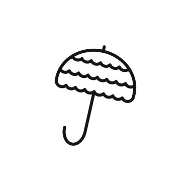 Şemsiye simgesi özet koleksiyonu ya da siyah ve beyaz ana hatlarıyla ayarlanmış