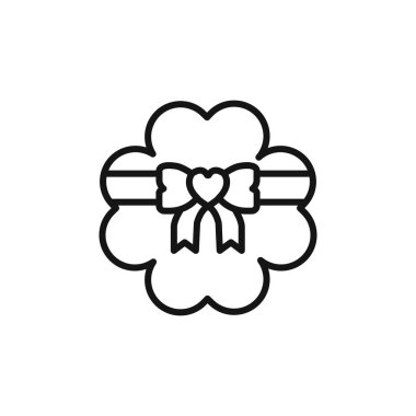 Sevgililer Günü hediye ikonu ana hatları koleksiyonu ya da siyah beyaz ana hatlarıyla ayarlanmış