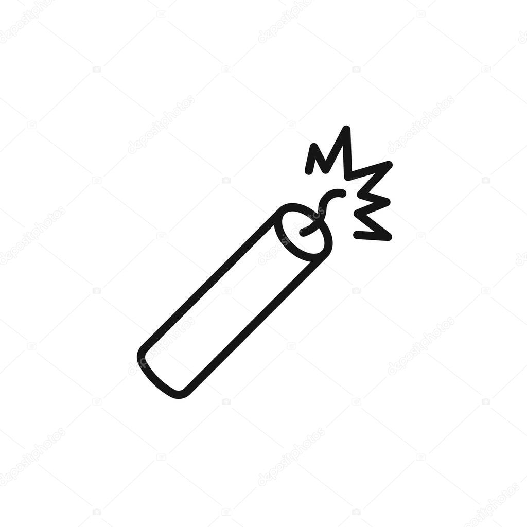 TNT dynamite icon outline collection or set in black and white outline