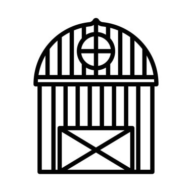 Ambar çiftliği simgesi doğrusal logo işareti web için siyah ve beyaz koleksiyonu