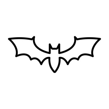 yarasa kanadı simgesi doğrusal logo işareti web için siyah ve beyaz olarak belirlendi
