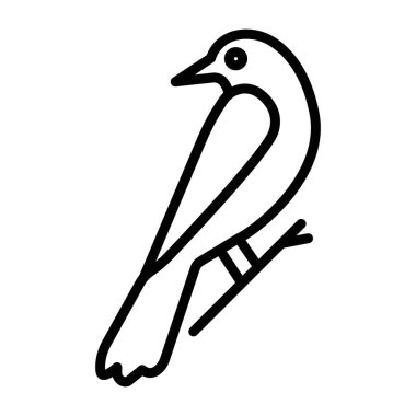 kuş simgesi doğrusal logo işareti web için siyah ve beyaz olarak koleksiyon