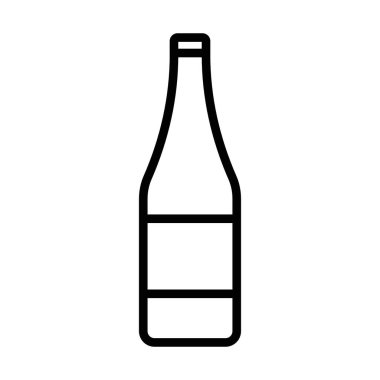 Şişe simgesi doğrusal logo işareti web için siyah beyaz olarak belirlendi