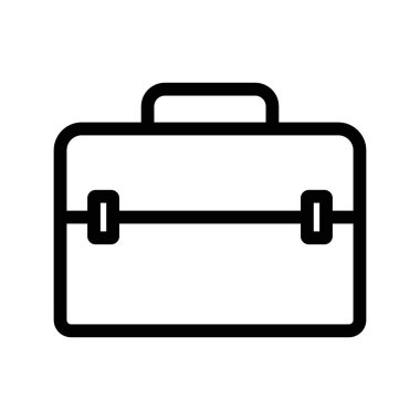 Evrak çantası simgesi doğrusal logo işareti web için siyah-beyaz koleksiyonu