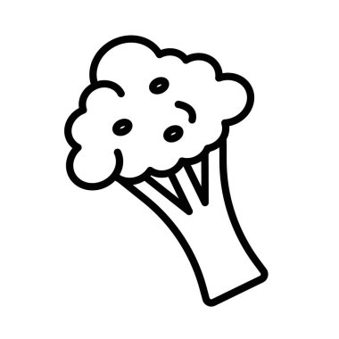 Brokoli simgesi doğrusal logo işareti web için siyah-beyaz koleksiyonu