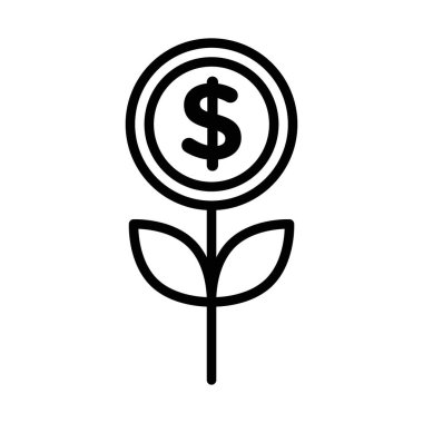 İş Yatırımları büyümesi Icon doğrusal logo işareti web için siyah beyaz koleksiyonu ayarladı