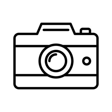 Kamera simgesi doğrusal logo işareti web için siyah-beyaz koleksiyonu