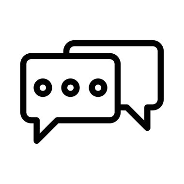 Sohbet simgesi doğrusal logo işareti web için siyah-beyaz koleksiyonu