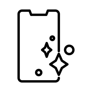 Temiz telefon cam simgesi doğrusal logo işareti web için siyah-beyaz koleksiyonu