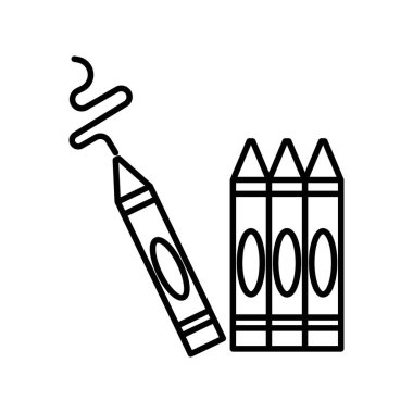 Pastel boyalar simge doğrusal logo işareti web için siyah beyaz olarak ayarlandı