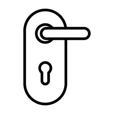 Kapı tokmağı simgesi doğrusal logo işareti web için siyah ve beyaz koleksiyonu