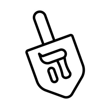 dreidel simgesi doğrusal logo işareti web için siyah beyaz olarak belirlendi