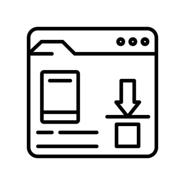 E kitap indirme simgesi doğrusal logo işareti koleksiyonu web için siyah beyaz olarak ayarlandı