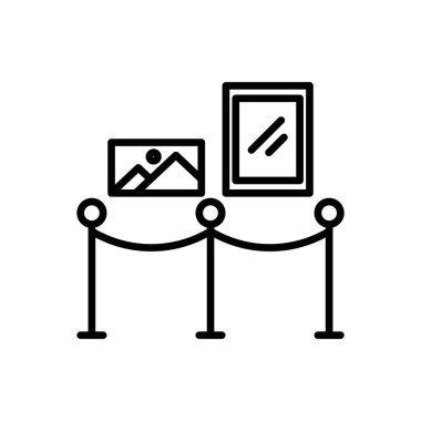 Web için siyah ve beyaz olarak simge doğrusal logo işaretini göster