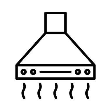 Çıkarıcı Hood simgesi doğrusal logo işareti web için siyah beyaz olarak ayarlandı