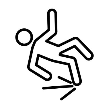 Sonbahar kazası simgesi doğrusal logo işareti web için siyah beyaz olarak belirlendi