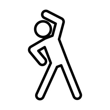 Fitness egzersiz simgesi doğrusal logo işareti web için siyah ve beyaz olarak belirlendi