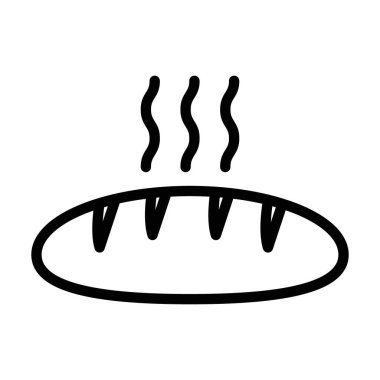 Taze ekmek simgesi doğrusal logo işareti web için siyah-beyaz koleksiyonu