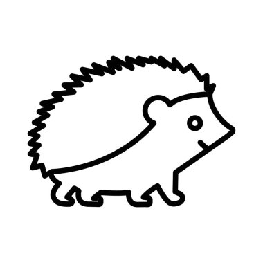 Hegdehog simgesi doğrusal logo işareti web için siyah ve beyaz koleksiyonu