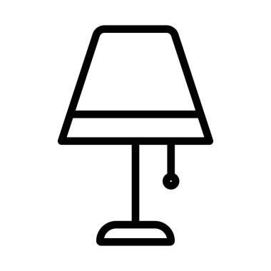 Ev ışığı simgesi doğrusal logo işareti web için siyah ve beyaz olarak belirlendi