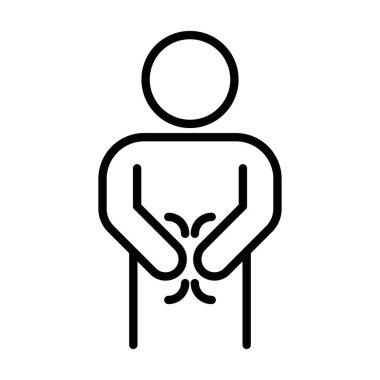 Sindirim simgesi doğrusal logo işareti web için siyah beyaz olarak belirlendi