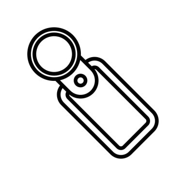 Anahtar zinciri simgesi doğrusal logo işareti web için siyah ve beyaz olarak belirlendi