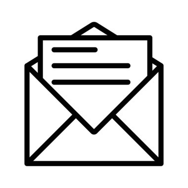 E- posta iletisi simgesi doğrusal logo işareti web için siyah ve beyaz olarak belirlendi