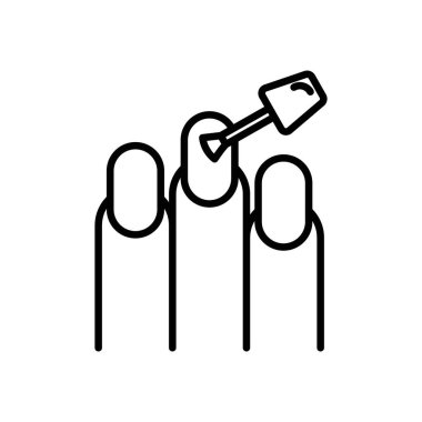 tırnak cilası simgesi doğrusal logo işareti web için siyah beyaz olarak belirlendi