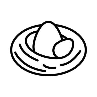 Yuva simgesi doğrusal logo işareti web için siyah ve beyaz olarak belirlendi