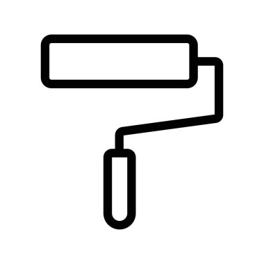 boya silindiri simgesi doğrusal logo işareti web için siyah ve beyaz olarak belirlendi