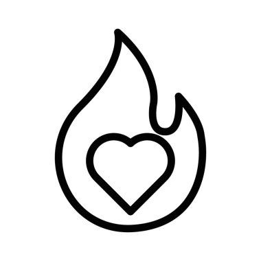 Tutku simgesi doğrusal logo işareti web için siyah ve beyaz olarak belirlendi