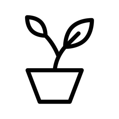 bitki simgesi doğrusal logo işareti web için siyah ve beyaz olarak koleksiyon