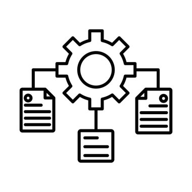 Tedarik simgesi doğrusal logo işareti web için siyah beyaz olarak belirlendi