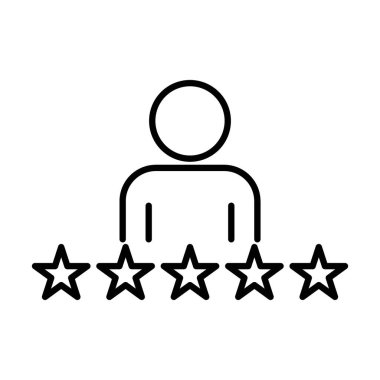 Beğeni çalışan simgesi doğrusal logo işareti web için siyah ve beyaz olarak belirlendi