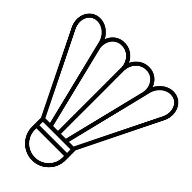 Shuttlecock simgesi doğrusal logo işaretleri web için siyah ve beyaz olarak belirlendi