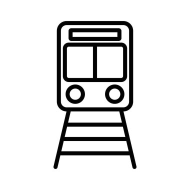 Metro simgesi doğrusal logo işareti web için siyah-beyaz koleksiyonu