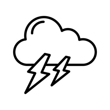 Şimşek Şimşek simgesi doğrusal logo işareti web için siyah ve beyaz koleksiyonu