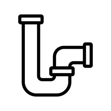 Su boruları simgesi doğrusal logo işareti web için siyah ve beyaz koleksiyonu