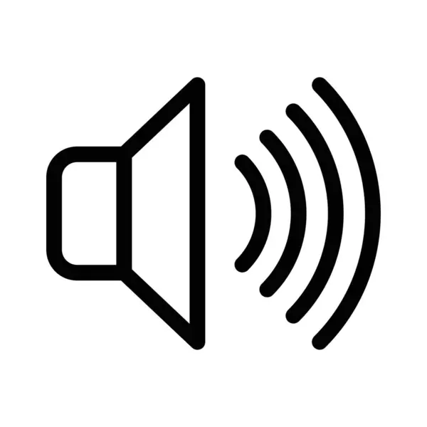 Hoparlör hacmi doğrusal logo işareti web için siyah ve beyaz olarak belirlendi