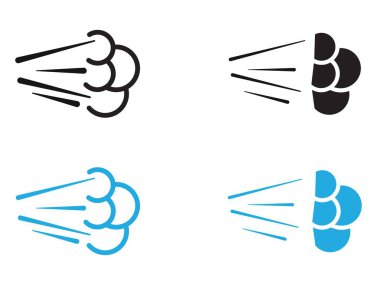 Hava spreyi bulutu ikon vektör çizgisi logosu veya sembol koleksiyon taslak biçimi